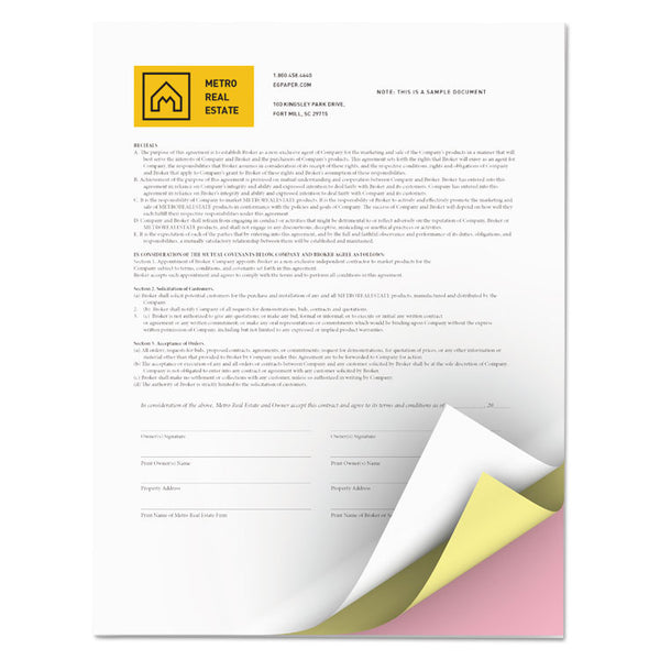 xerox™ Revolution Carbonless 3-Part Paper, 8.5 x 11, Canary/Pink/White, 2,505/Carton (XER3R12426)