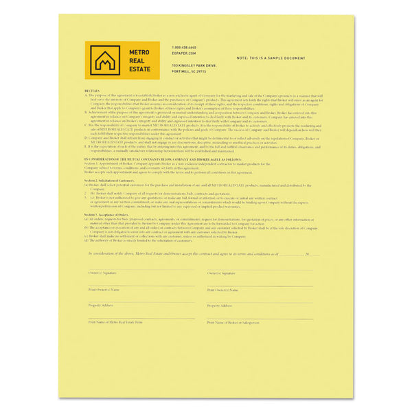 xerox™ Revolution Digital Carbonless Paper, 1-Part, 8.5 x 11, Canary, 500/Ream (XER3R12437)