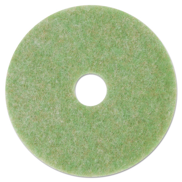 3M™ Low-Speed TopLine Autoscrubber Floor Pads 5000, 13" Diameter, Green/Amber, 5/Carton (MMM18045)