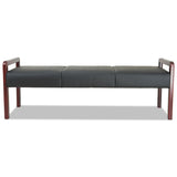 Alera® Alera Reception Lounge WL Series Bench, Three-Seater, 65.75w x 22.25d x 22.88h, Black/Mahogany (ALERL2419M)