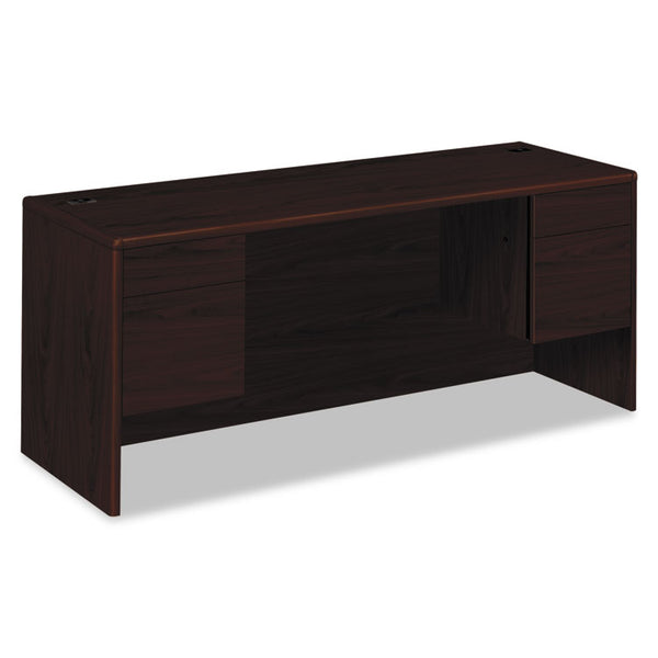 HON 10700 Kneespace Credenza, 3/4 Height Pedestals, 72w x 24d x 29.5h, Mahogany (HON10743NN)