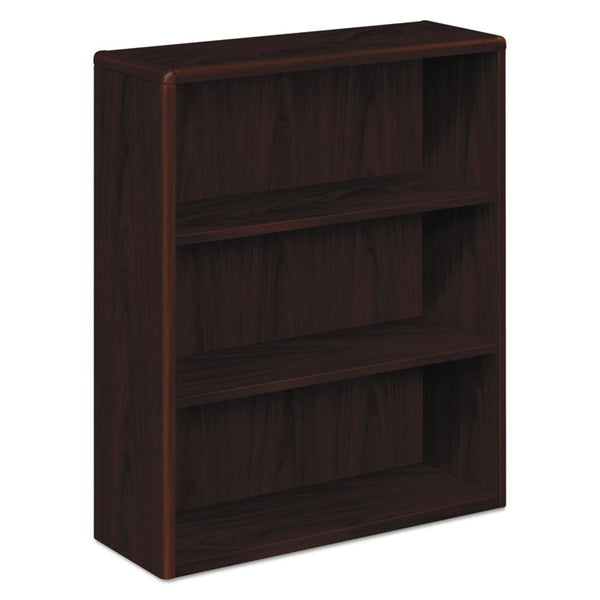 HON® 10700 Series Wood Bookcase, Three-Shelf, 36w x 13.13d x 43.38h, Mahogany (HON10753NN)