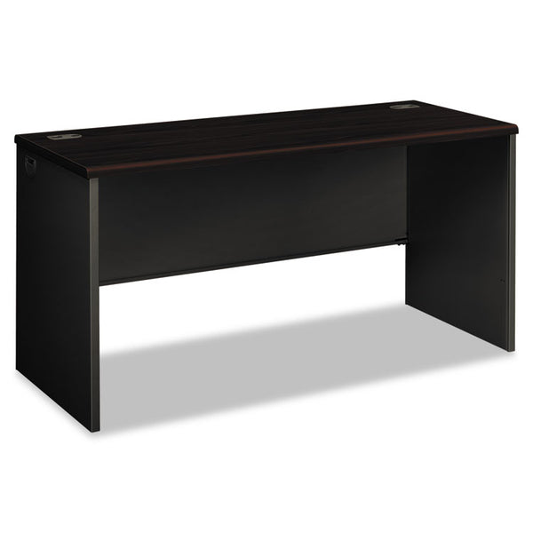 HON® 38000 Series Desk Shell, 60w x 24d x 29.5h, Mahogany/Charcoal (HON38922NS)