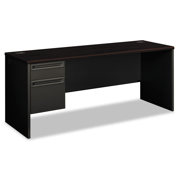 HON® 38000 Series Left Pedestal Credenza, 72w x 24d x 29.5h, Mahogany/Charcoal (HON38855LNS)