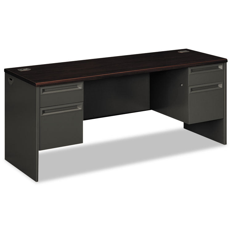 HON® 38000 Series Kneespace Credenza, 72w x 24d x 29.5h, Mahogany/Charcoal (HON38854NS) Each
