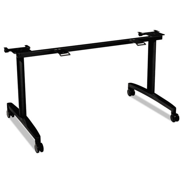 HON® Huddle Flip-Top Base for 30" Deep Table Tops, 51.63w x 23.5d x 28.38h, Black (HONMFLIP30CP)