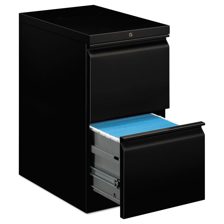 HON® Brigade Mobile Pedestal, Left or Right, 2 Letter-Size File Drawers, Black, 15" x 22.88" x 28" (HON33823RP)