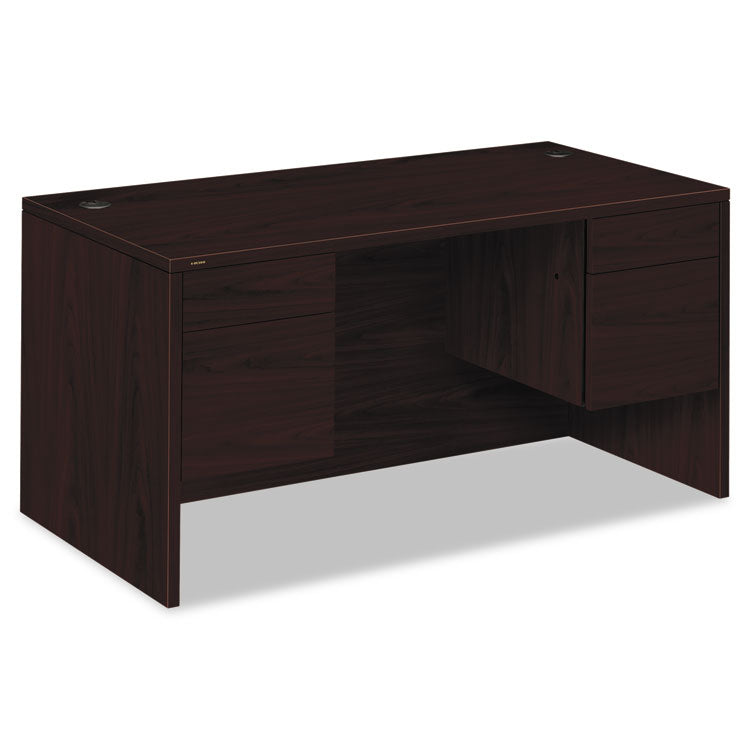 HON® 10500 Series Double 3/4-Height Pedestal Desk, Left and Right: Box/File, 60" x 30" x 29.5", Mahogany (HON10573NN)