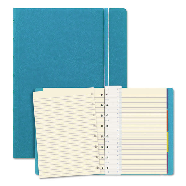 Filofax® Notebook, 1-Subject, Medium/College Rule, Aqua Cover, (112) 8.25 x 5.81 Sheets (REDB115012U) Each