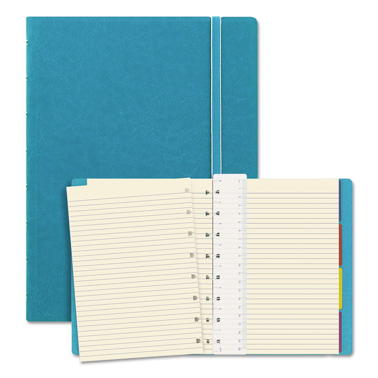Filofax® Notebook, 1-Subject, Medium/College Rule, Aqua Cover, (112) 8.25 x 5.81 Sheets (REDB115012U) Each