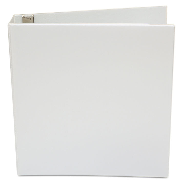 Universal® Economy Round Ring View Binder, 3 Rings, 1.5" Capacity, 11 x 8.5, White (UNV20972)