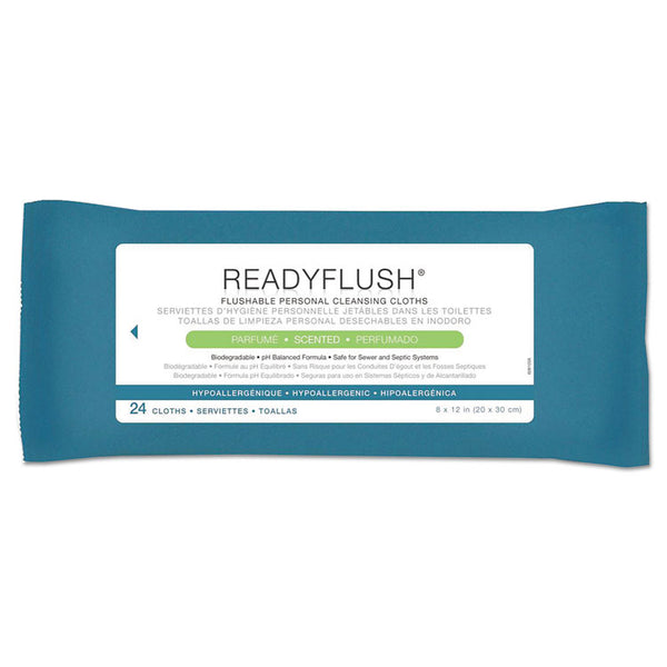 Medline ReadyFlush Biodegradable Flushable Wipes, 1-Ply, 8 x 12, White, 24/Pack (MIIMSC263810)
