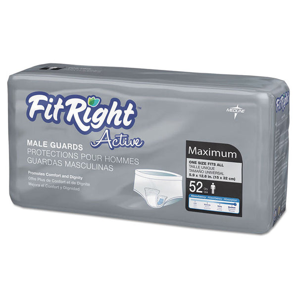 Medline FitRight Active Male Guards, 6" x 11", White, 52/Pack (MIIMSCMG02)