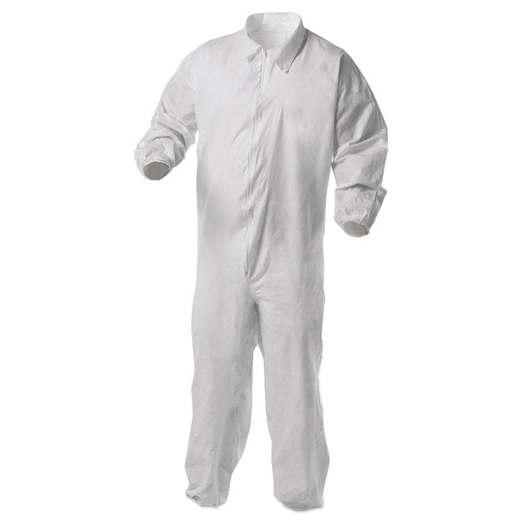 KleenGuard™ A35 Liquid and Particle Protection Coveralls, Zipper Front, Elastic Wrists and Ankles, X-Large, White, 25/Carton (KCC38929) Case of 25