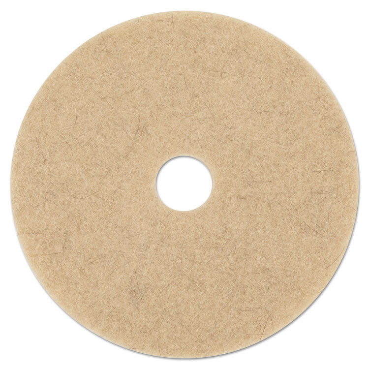 Boardwalk® Natural Hog Hair Burnishing Floor Pads, 21" Diameter, Tan, 5/Carton (BWK4021NHE)