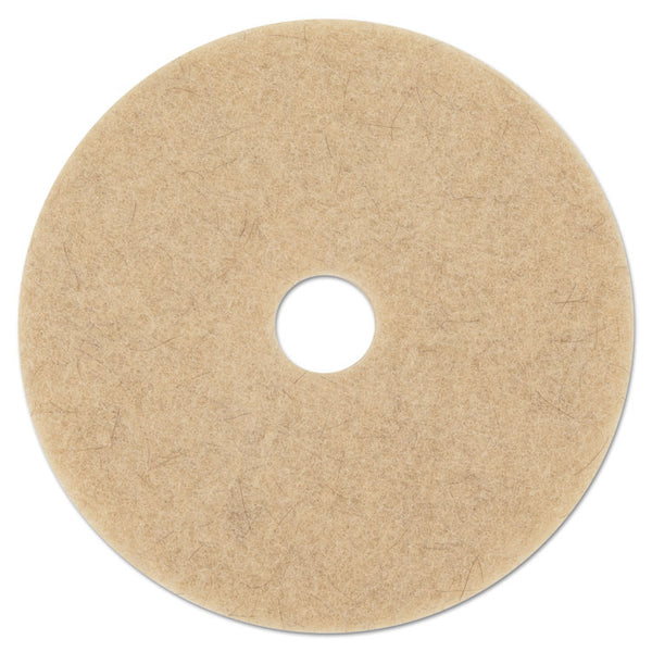 Boardwalk® Natural Hog Hair Burnishing Floor Pads, 17" Diameter, Tan, 5/Carton (BWK4017NHE)