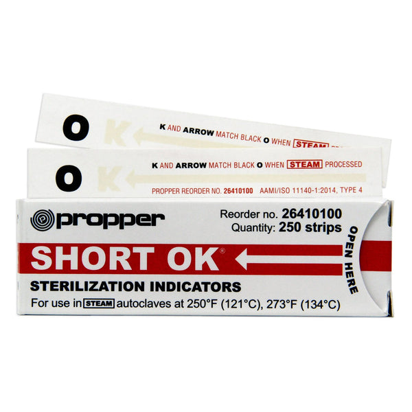 OK® Sterilization Chemical Indicator Strip Steam 4 Inch Length (830156_BX) 250/BX