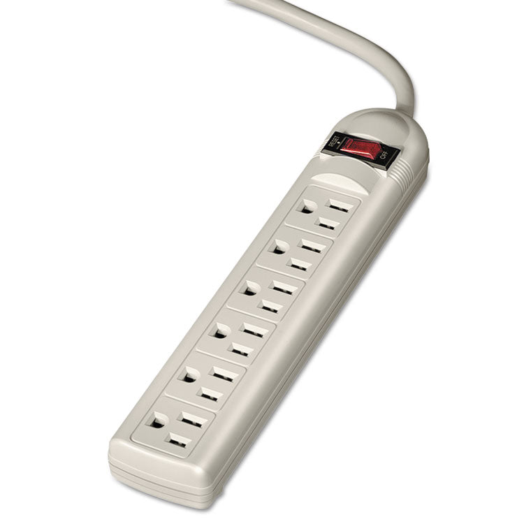 Fellowes® Power Strip, 6 Outlets, 6 ft Cord, Platinum (FEL99028)