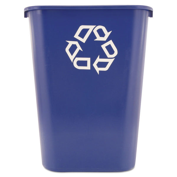 Rubbermaid® Commercial Deskside Recycling Container with Symbol, Large, 41.25 qt, Plastic, Blue (RCP295773BE)