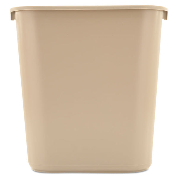 Rubbermaid® Commercial Deskside Plastic Wastebasket, 7 gal, Plastic, Beige (RCP295600BG)