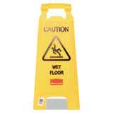 Rubbermaid® Commercial Caution Wet Floor Sign, 11 x 12 x 25, Bright Yellow (RCP611277YW)