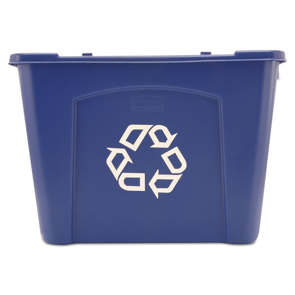 Rubbermaid® Commercial Stacking Recycle Bin, 14 gal, Polyethylene, Blue (RCP571473BE)
