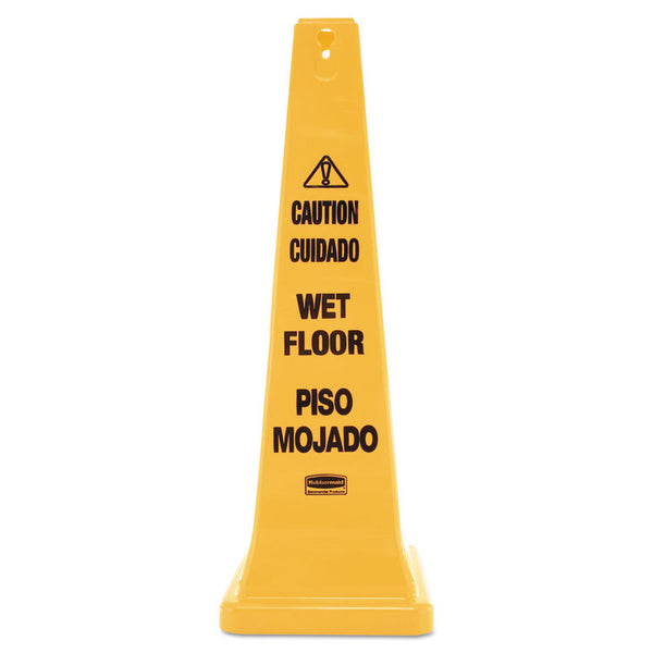 Rubbermaid® Commercial Multilingual Wet Floor Safety Cone, 12.25 x 12.25 x 36 (RCP627677) Each