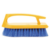 Rubbermaid® Commercial Iron-Shaped Handle Scrub Brush, Blue Polypropylene Bristles, 6" Brush, 6" Yellow Plastic Handle (RCP6482COB)