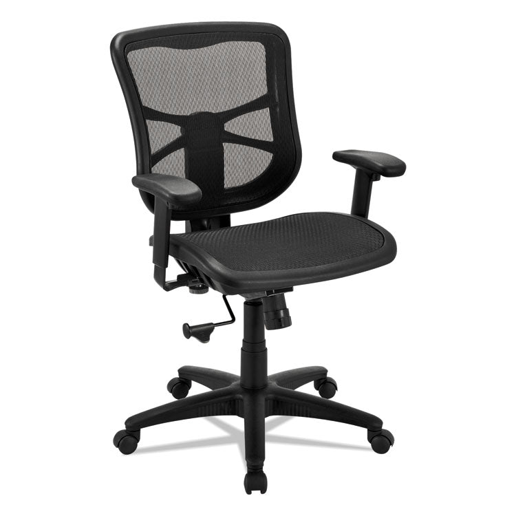 Alera® Alera Elusion Series Mesh Mid-Back Swivel/Tilt Chair, Supports Up to 275 lb, 17.9" to 21.6" Seat Height, Black (ALEEL42B18)