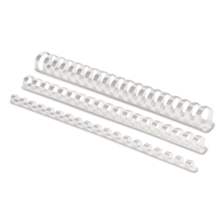 Fellowes® Plastic Comb Bindings, 1/2" Diameter, 90 Sheet Capacity, White, 100/Pack (FEL52372)