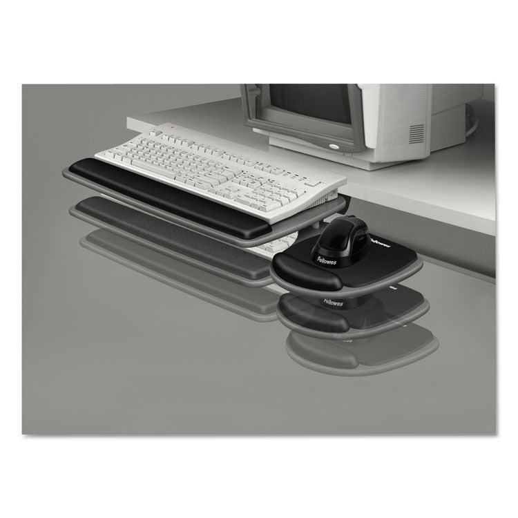 Fellowes® Adjustable Standard Keyboard Platform, 20.25w x 11.13d, Graphite/Black (FEL93841) Each