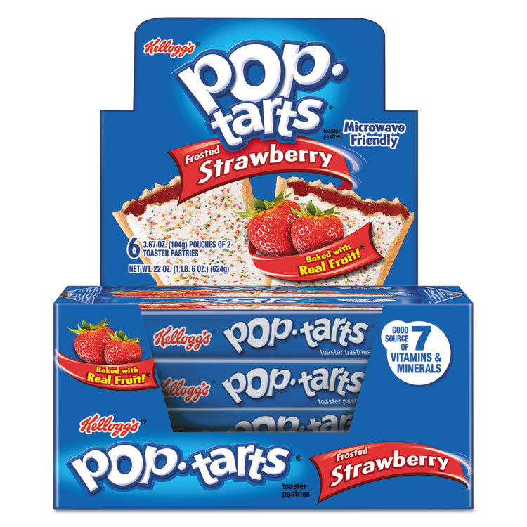 Kellogg's® Pop Tarts, Frosted Strawberry, 3.67 oz, 2/Pack, 6 Packs/Box (KEB31732) Box of 6