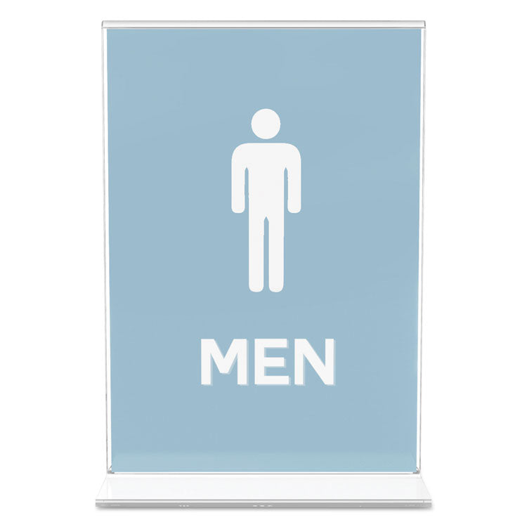 deflecto® Classic Image Double-Sided Sign Holder, 5 x 7 Insert, Clear (DEF69101) Each