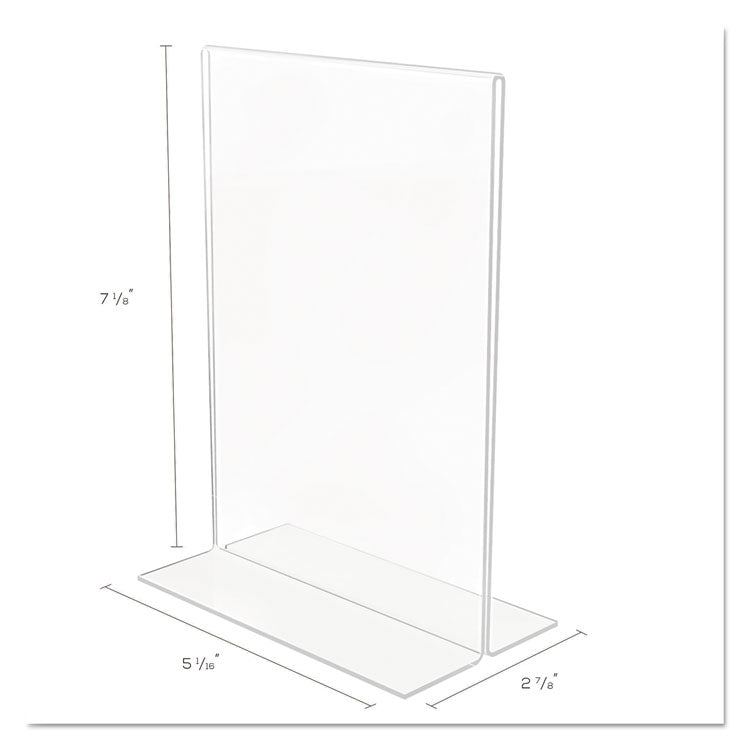deflecto® Classic Image Double-Sided Sign Holder, 5 x 7 Insert, Clear (DEF69101) Each