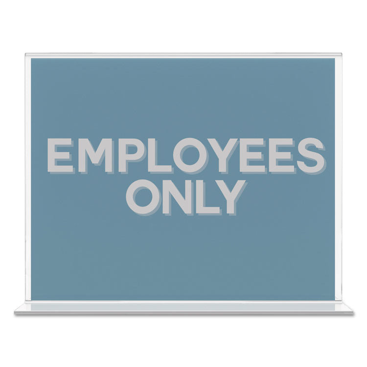deflecto® Classic Image Double-Sided Sign Holder, 11 x 8.5 Insert, Clear (DEF69301) Each