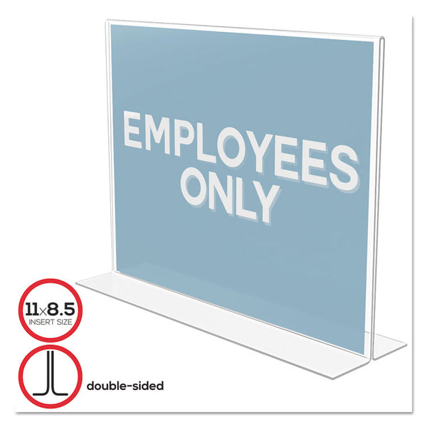 deflecto® Classic Image Double-Sided Sign Holder, 11 x 8.5 Insert, Clear (DEF69301) Each