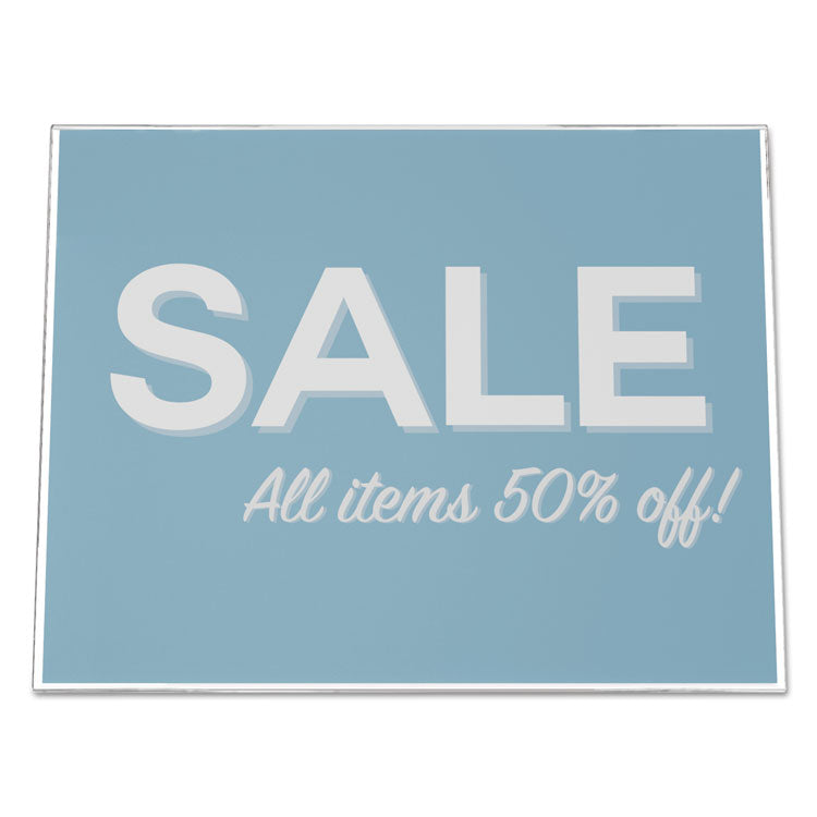 deflecto® Classic Image Slanted Sign Holder, Landscaped, 11 x 8.5 Insert, Clear (DEF66701) Each