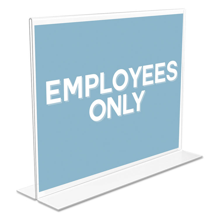 deflecto® Classic Image Double-Sided Sign Holder, 11 x 8.5 Insert, Clear (DEF69301) Each