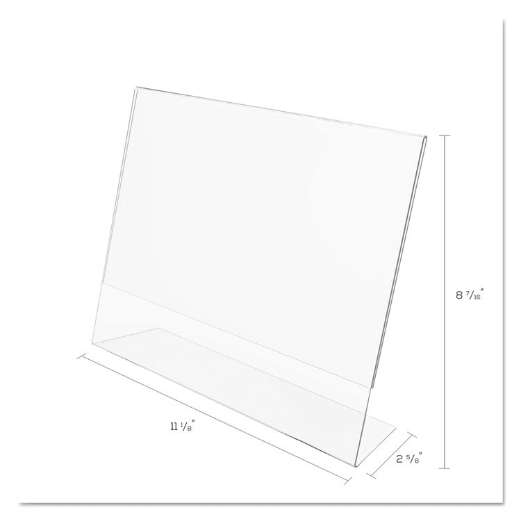 deflecto® Classic Image Slanted Sign Holder, Landscaped, 11 x 8.5 Insert, Clear (DEF66701) Each