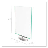 deflecto® Superior Image Swivel Sign Holder w/Green Edge, 8.5 x 11 Insert, Silver Base (DEF691590) Each