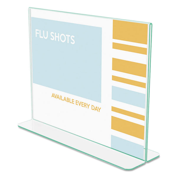 deflecto® Superior Image Premium Green Edge Sign Holders, 11 x 8.5 Insert, Clear/Green (DEF5991890) Each