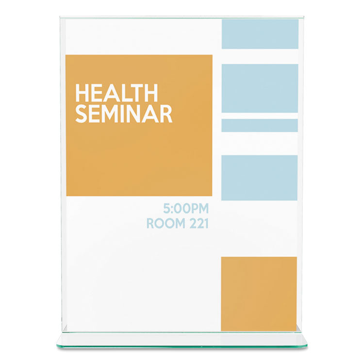 deflecto® Superior Image Premium Green Edge Sign Holders, 8.5 x 11 Insert, Clear/Green (DEF5991790) Each
