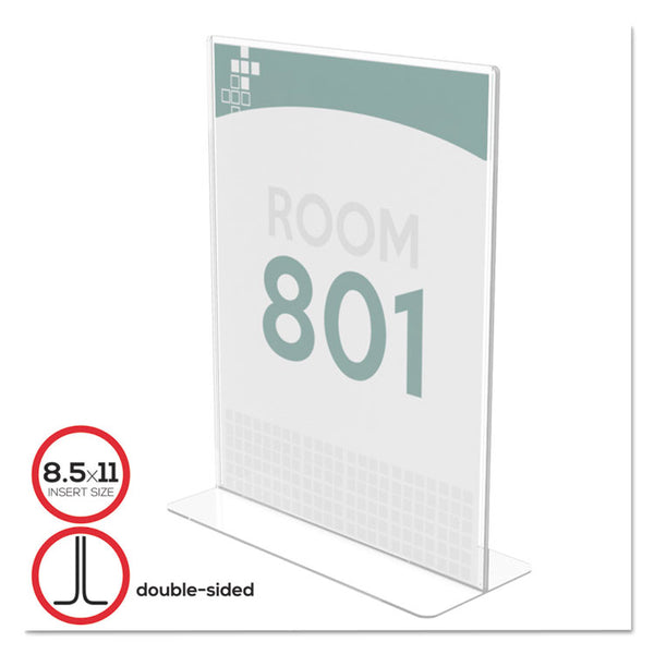 deflecto® Superior Image Double Sided Sign Holder, 8.5 x 11 Insert, Clear (DEF590801) Each