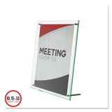 deflecto® Superior Image Beveled Edge Sign Holder, Letter Insert, Clear/Green-Tinted Edges (DEF799693) Each