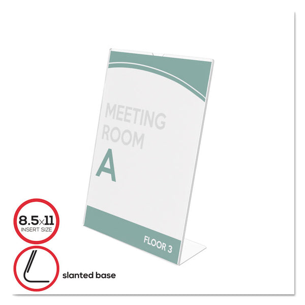 Deflecto Superior Image Slanted Sign Holder, Portrait, 8 1/2 x 11 Insert, Clear (DEF590101) Each