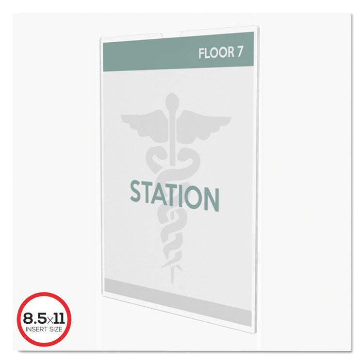 deflecto® Superior Image Cubicle Sign Holder, 8.5 x 11 Insert, Clear (DEF588601) Each