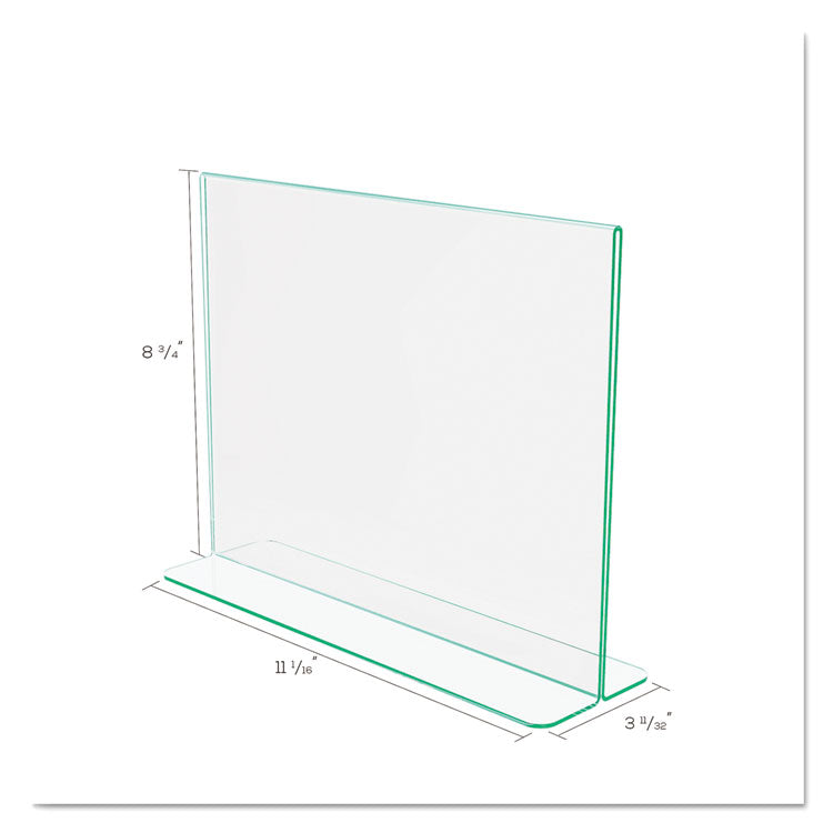 deflecto® Superior Image Premium Green Edge Sign Holders, 11 x 8.5 Insert, Clear/Green (DEF5991890) Each