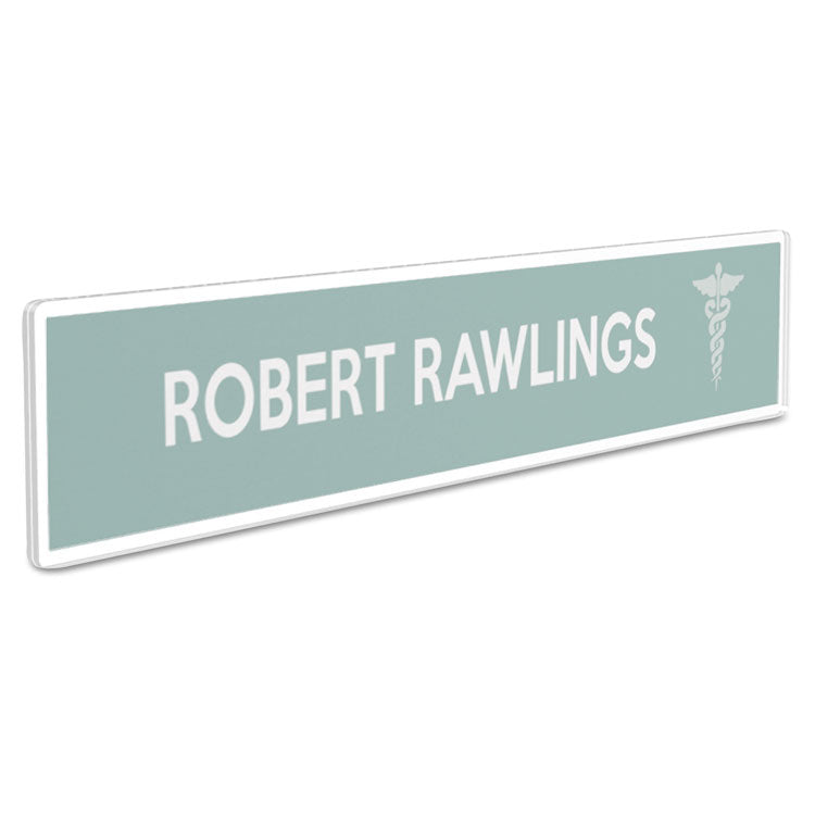 deflecto® Superior Image Cubicle Nameplate Sign Holder, 8.5 x 2 Insert, Clear (DEF587501) Each
