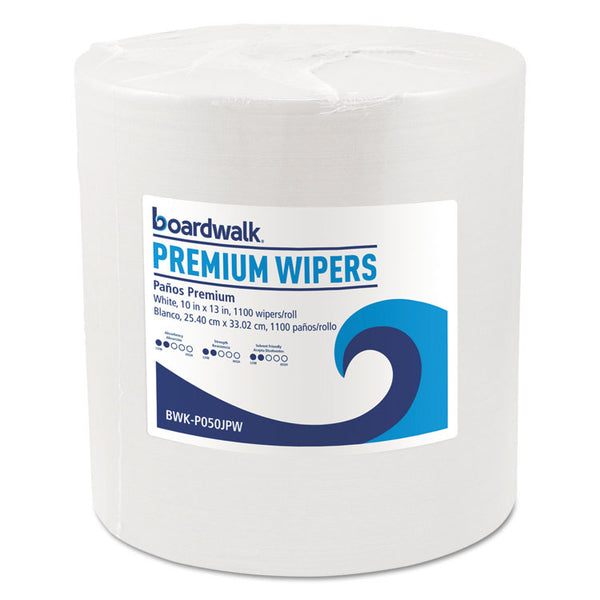 Boardwalk® Hydrospun Wipers, 10 x 13, White, 1,100/Roll (BWKP050JPW)