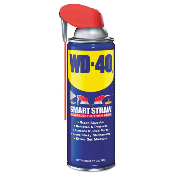 WD-40® Smart Straw Spray Lubricant, 12 oz Aerosol Can, 12/Carton (WDF490057)